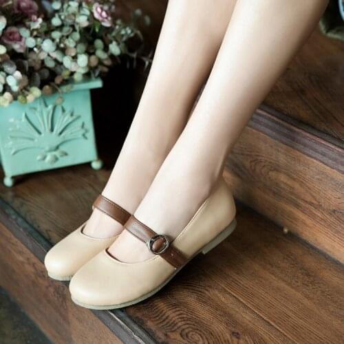 Big Size 9 10 11 12 ladies high heels women shoes woman pumps Round-headed single shoes with buckles