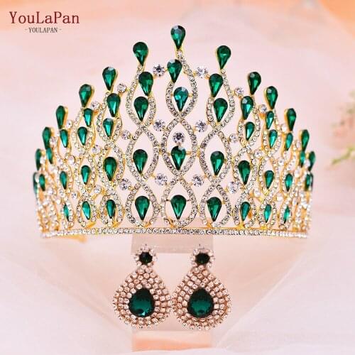 YouLaPan HP370 Bridal Hair Accessories Diamond Headband Tiaras and Crowns Wedding Set Luxury Bridal Wreath Crown Hair Jewelry