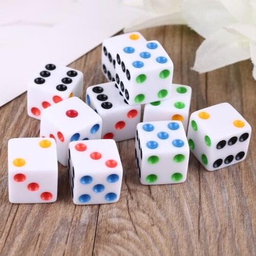 10pcs/set D6 Six Sided Spot Dice Square Opaque Dices Role Playing Game for Party Dropship