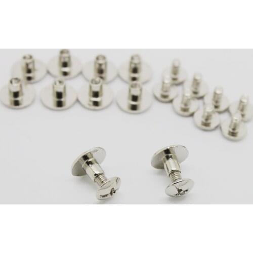 10 Pcs Silver Round Head Nail Screws Studs DIY Leather Bag Shoes Deco