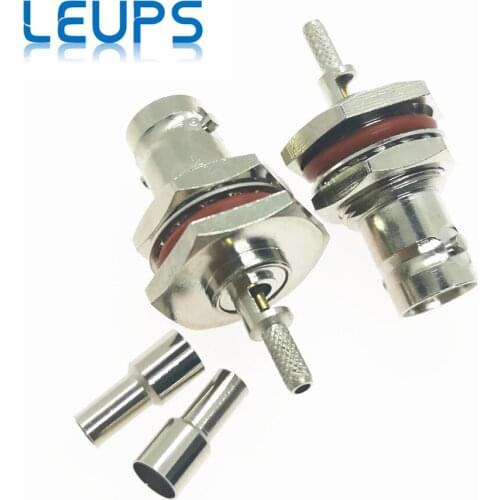 100PCS BNC Female Jack Nut Bulkhead Crimp RG174 RG316 LMR100 RF Connector Waterproof 50Ohm
