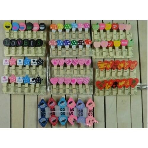 12PCS/LOT Cute Wooden Paper Clip Bookmark For Album With Rope Message Stickers Student Stationery School Office Decor MQ 017