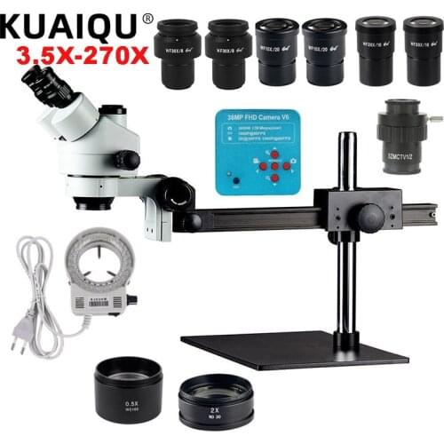 38MP 1080P HDMI USB Video Camera Simul-Focal 3.5X-180X 3.5X-270X Continuous Zoom Stereo Trinocular Microscope CTV Adapter lens