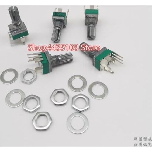 5pcs/lot sealed 3-pin RK097N single vertical potentiometer B1K B20K B50K B100K-B1M handle 15MM flower