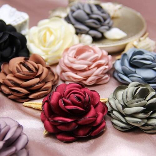 50 PCS 50mm Cloth Flowers Connectors Charm Handmade Headwear Brooch Accessories DIY Sewing Materials For Jewelry Making
