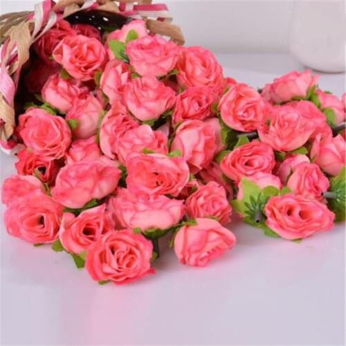 50PCS Artificial Silk Simulation Rose Flower Head Handwork DIY Bulk Craft Wedding Party Decor Wall Flower Arrangement