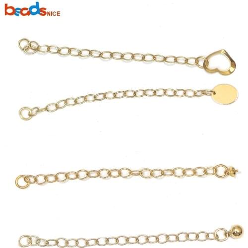 Beadsnice Extender Chain Gold Filled Extension Chains for Necklace Bracelet Jewelry Making ID39983