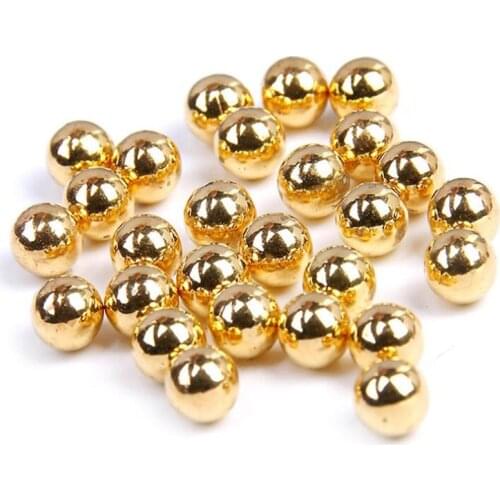 Loose 3mm-12mm Shiny Gold Color No Holes Pearl DIY Plastic Imitation Pearl Bead for Garment Hand Craft Art Decoration