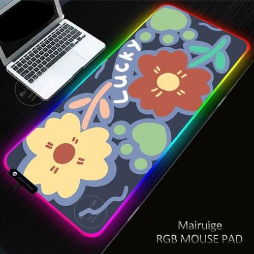 Large RGB Cartoons Mouse Pad Gaming Girly Mousepad LED Mause Pad Gamer Mouse Carpet Big Mause Pad PC Desk Pad Mat with Backlit