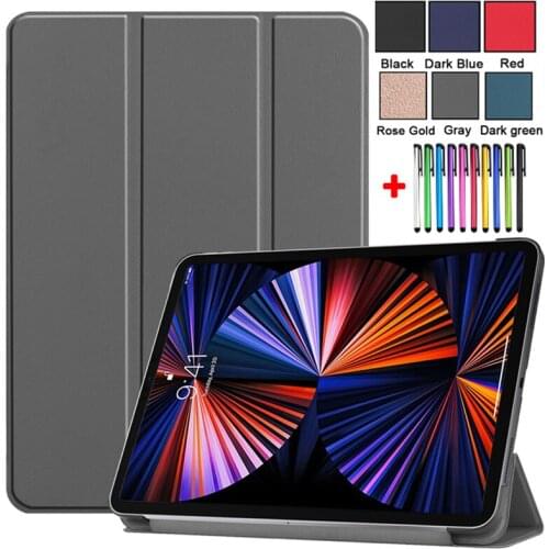 Tablet For IPad Pro 12.9 Case 2021 5th Generation Funda Tri Fold Skin Protective Caqa For IPad Pro 12 9 Cover 2020 2018 12.9"
