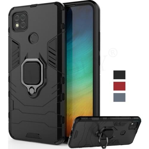 For Xiaomi Redmi 9C Case Cover TPU Bumper Magnetic Ring Holder Silicone Armor Back Cover Redmi 9C Phone Case For Xiaomi Redmi 9C