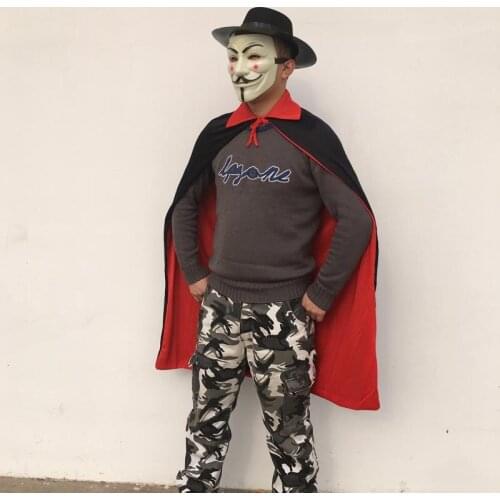 Halloween V Mask Vendetta Mask Cloak Hat Set COSPLAY Gentleman Stage Show Dress Up