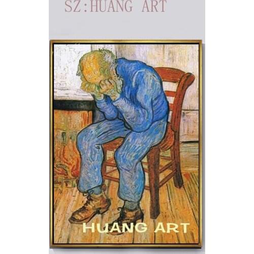 At Eternitys Gate (Sorrowing Old Man) Vincent Van Gogh - Oil Painting Reproduction on Canvas Wall Art, Ready to Hang