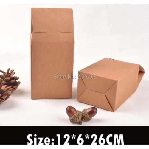 12x6x26cm Hot Natural Brown Kraft Paper Biscuit Box,Cookie Box,Paper Gift Packaging Box,Treat Box 30pcs/lot