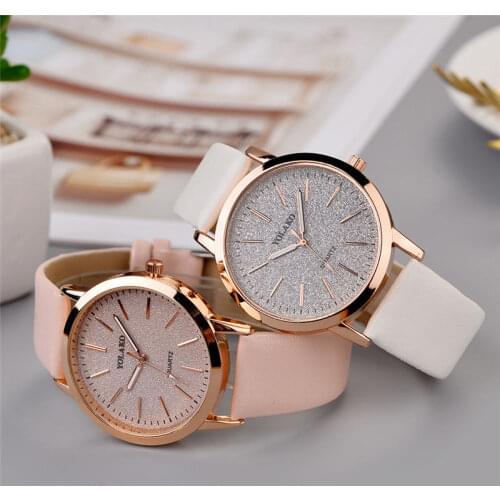 Top Brand Fashion Simple Womens Watch Leather Ladies Watches YOLAKO Faux Analog Quartz Wrist Watch clock saat Gift reloj mujer