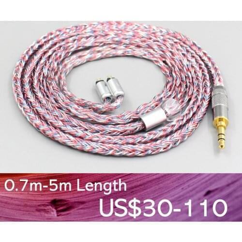 LN007596 16 Core Silver OCC OFC Mixed Braided Cable For 0.78mm BA Custom Westone W4r UM3X UM3RC JH13 High Step Earphone
