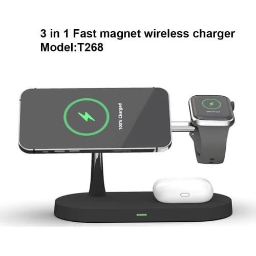 KEPHE 3 in 1 Magnetic Wireless Charger for iPhone 12 Pro Max/ Mini Chargers for Apple Watch 6 SE Airpods Pro 2 3 Charger Holder