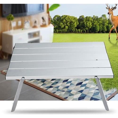Small Metal Mini Rolling Folding Camping Table Foldable Potable Aluminium Camping Writing Desk Tables Lightweight Picnic Table