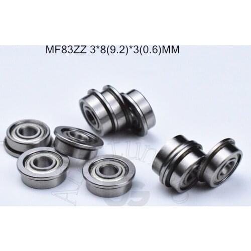 MF83ZZ 3*8(9.2)*3(0.6)MM 10pieces MR83 Flange bearing metal sealed free shipping ABEC-5 chrome steel miniature bearings hardware