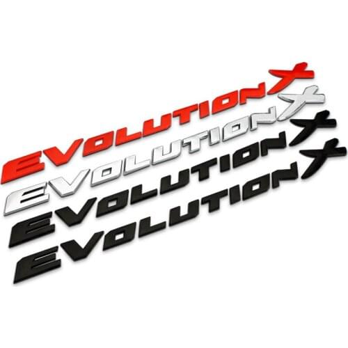 10x EVOLUTION X Emblem Car Rear Trunk Sticker for Pajero Sport asx lancer Colt Outlander Car Decals Styling Accessories
