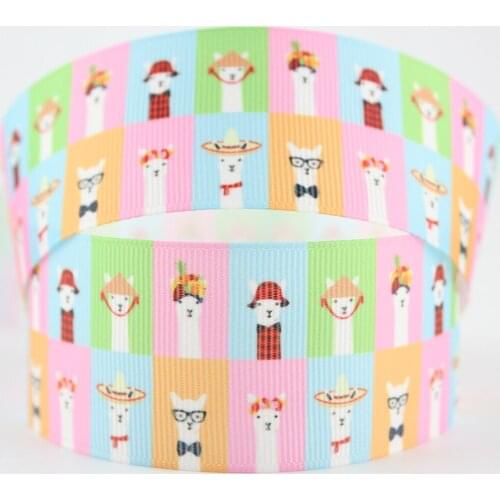Lovely Cartoon alpaca sheep DIY grosgrain printed ribbon 38mm wedding party decorative ribbons gift wrapping band 10 yards