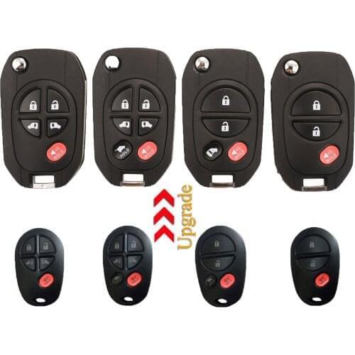 Kutery 10pcs/lot 3/4/5/6 Buttons Remote Car Key Shell Case Fob For Toyota Highlander Sequoia Sienna Tacoma With TOY43 Blade
