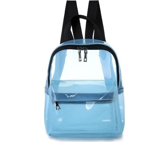Pvc Waterproof Transparent Backpack Women Shoulder Bag Large Capacity Jelly Mini Backpacks For Women Small Backpack School Bags