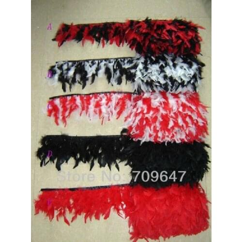 Chandelle Feather Fringe of Multicolor 2 Meters/lot Turkey Fragments Feather Trim Height 10-12cm,feather decoration