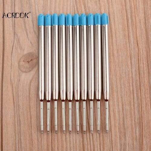 10 pcs/lot Meta Pen Refill School Office Ballpoint Pen Refill Smooth Fine 0.5mm Medium For Parker Stationery Gifts Supplies FL