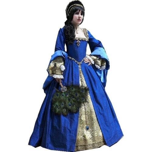 Historical Customer-made 17 Century Vintage Costumes Renaissance Dress Steampunk dresses Gothic Cosplay Halloween Dresses C-1189