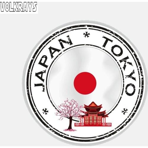 Volkrays Creative Car Sticker Japan Tokyo Round Motorcycle Helmet Accessories Reflective Waterproof Vinyl Decal,9cm*9cm