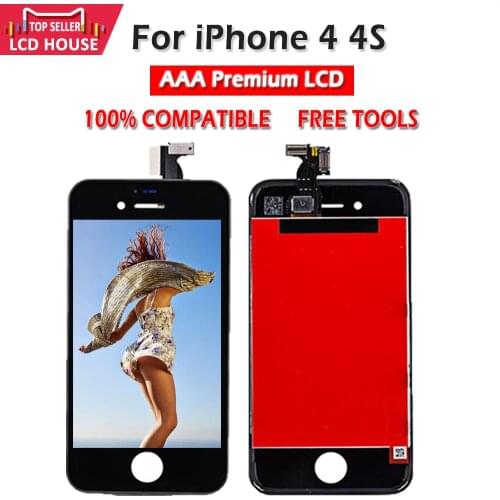 AAA Quality LCD Display for iPhone 4 4S Touch Digitizer Front Panel Assembly LCD Screen Full Replacement A1332 A1349 A1431 A1387