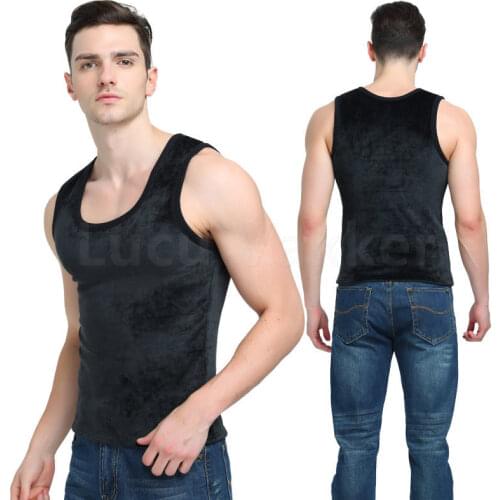 Winter Men thermal shirt Underwear Breathable Vest Sleeveless Velvet Soft Tank-Tops Warm Fitness Thick Male Undershirt termica