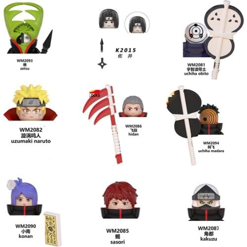 1PCS Narutoed Mini figured Konan Nagatou Chiha Itachi Bricks Toys Building Blocks Diy Assembled Educational Model