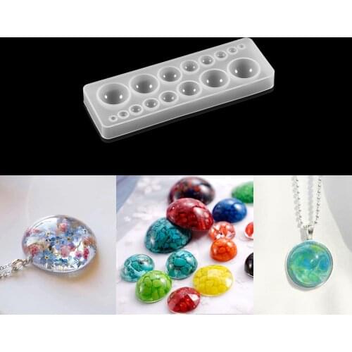 1pcs Half Ball Oblate Cabochon Pendant Resin Silicone Mould Charms Epoxy Resin Molds Decorative Crafts Jewelry Making