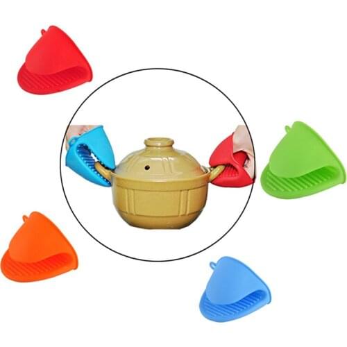 2pcs Silicone Kitchenware Microwave Oven Mitt Gloves Heat Insulating Mat Proximity Non-slip Non-stick Glove Kitchenware Tools