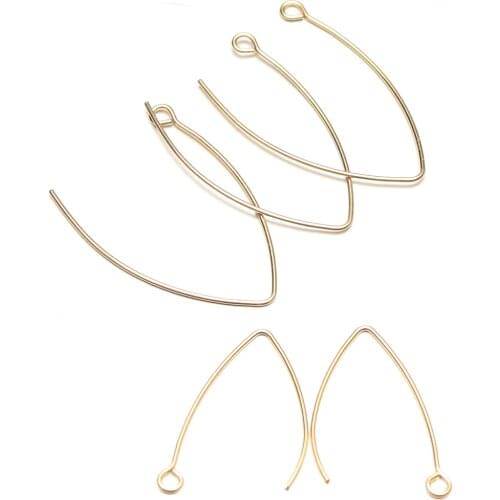 Semitree 20pcs Gold Stainless Steel Ear Wires V Shape Earrings Hook DIY Jewelry Earring Making Handicraft Accessories 40mm