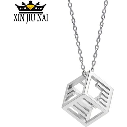 2020 hot sale new s925 sterling silver creative Roman Morse code pendant men and women pendant unique cube jewelry