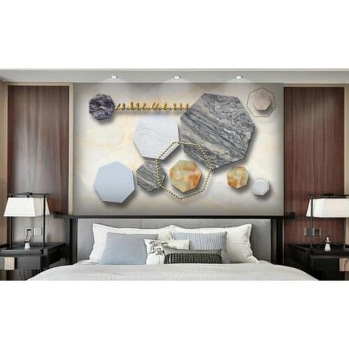 Customize Wallpaper 3D Marble texture 3D geometry Wallpaper Murals Living Room TV Sofa Hotel Background Wallpaper Home Decor