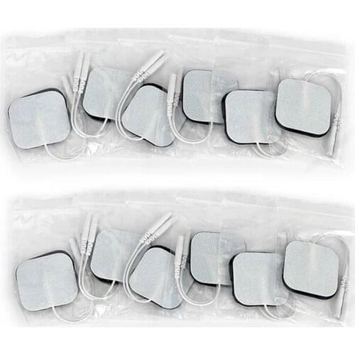 4*4cm TENS Electrode Pads Self Adhesive Replacement Patch for TENS Machine Therapy Body Massager Muscle Stimulator 2mm Plug