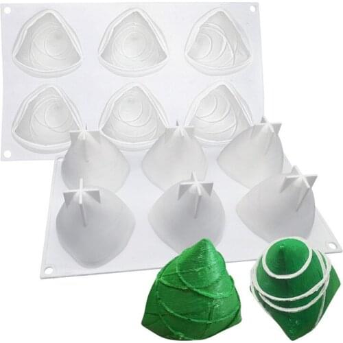 6 Holes Chinese ZongZi Silicone Cake Mold For Baking Mould Dessert Mousse Pastry Bakewar Traditional Food Cake Decorating Tool