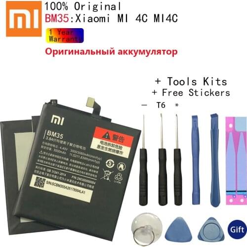 Xiaomi Phone Battery BM35 3080mAh for Xiaomi MI 4C MI4C High Capacity High Quality Original Replacement Battery + Free Tools