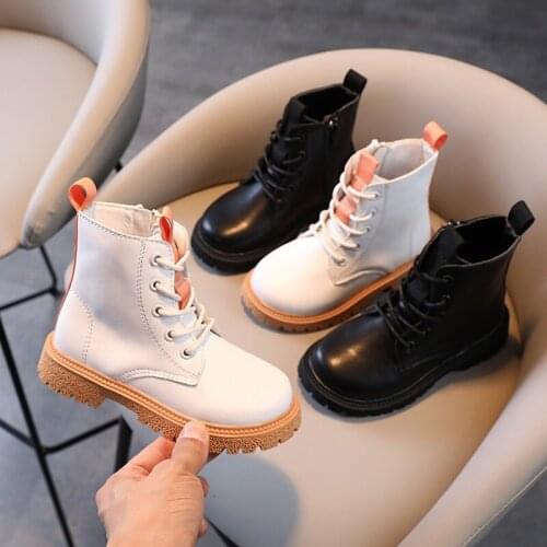 Kids Martin Boots British Style 2021 Winter Autumn Girls Ankle Boots Platform Casual Shoes Children Lace Up Boots Boys Sneakers