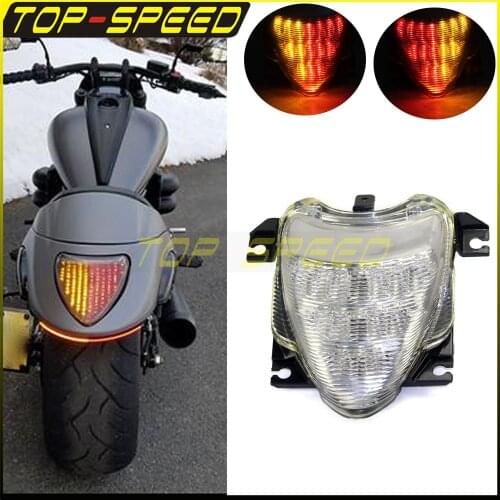 For Suzuki Boulevard M109R VZR1800 M1800R 2006-2019 Amber Red Motobike Tail Brake Stop Light With Turn Signal Blinker Indicator