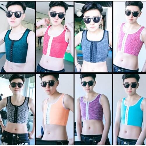 Women Tomboy Lesbian Hook Colors Chest Binder Tank Top Vest Elastic Band Ultra-flat Breathable Cosplay Short Corset Underwear