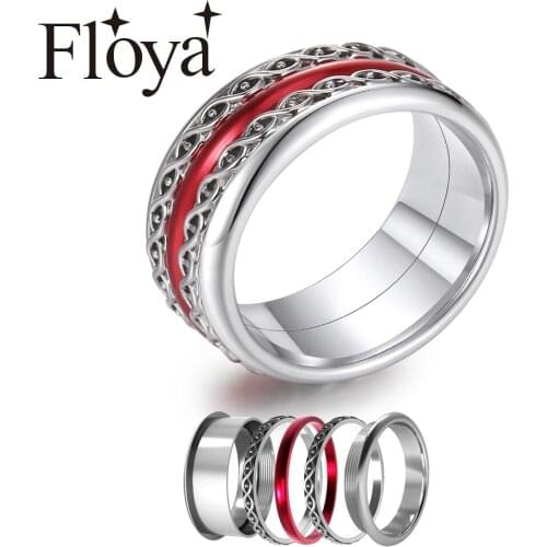 Floya Hierarchy Symmetrical Band Rings Joyas Stackable Match Inner Ring Accessories Jewelry Bague Mujer