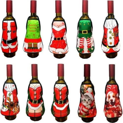 Mini Wine Bottle Apron Cover Birthday Wedding Anniversary Christmas Funny Gift Idea For Dinner BBQ Festive Holiday Decorations