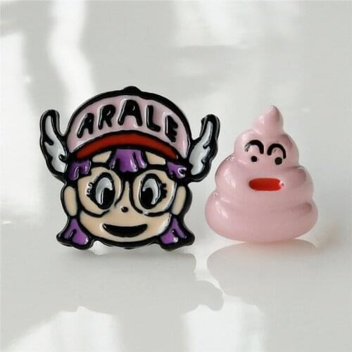 IVYYE Arale Pink poo Fashion Anime Cartoon Earring Cute Animal Stud Earrings For Women Girls Kids Jewelry XMAS New Gifts