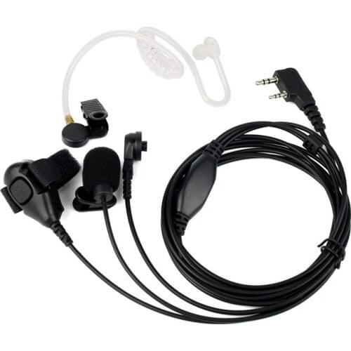 3 Wire Two Way Radio Surveillance Kit Earpiece Acoustic Tube Earphone MIC Headset For Kenwood For Baofeng UV-5R
