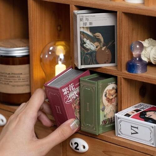 Yoofun 400pcs Unrepeated Mini Material Paper Book Junk Journal Planner Background Paper Clipbook Craft Paper DIY Scrapbooking